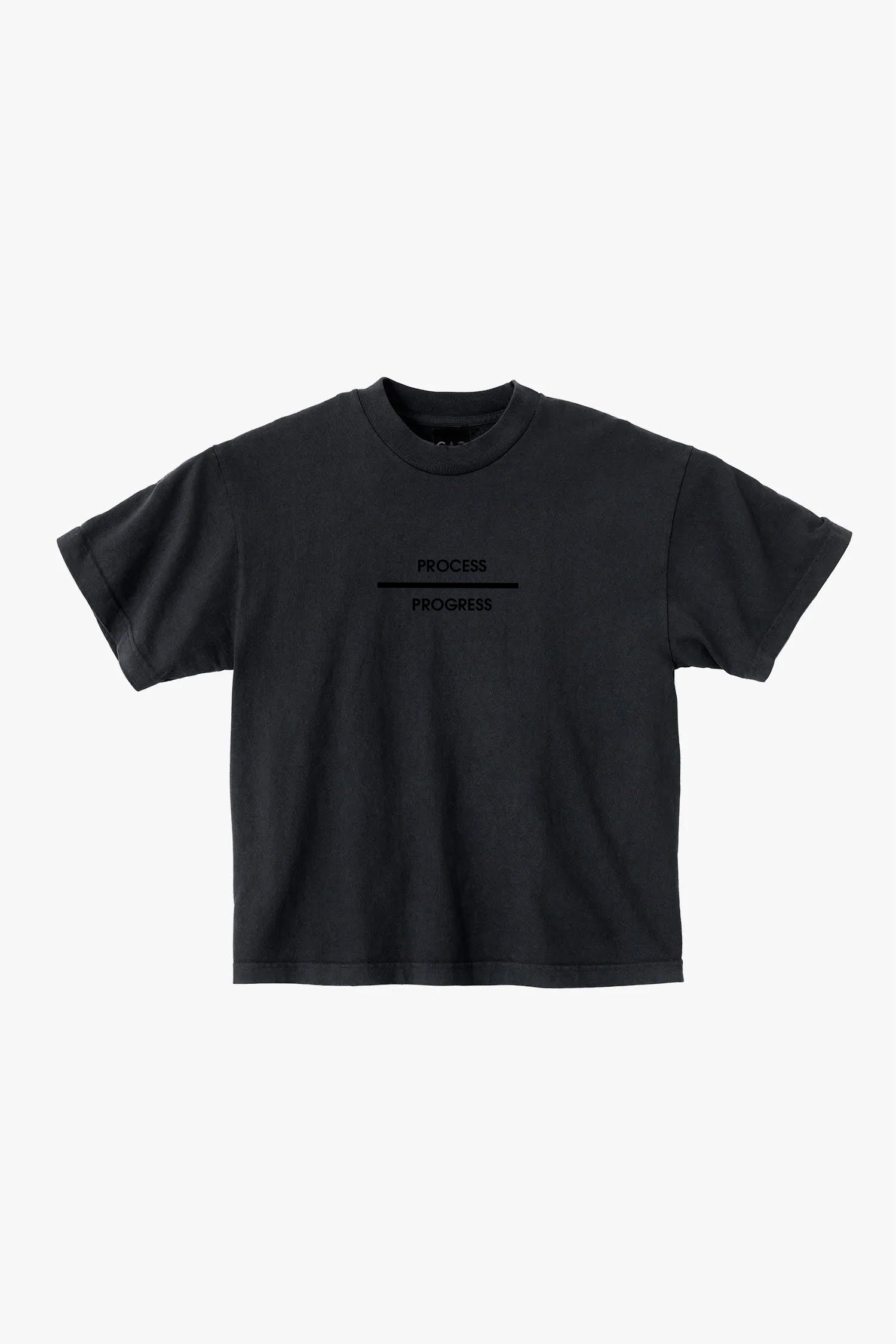 PROCESS OVER PROGRESS UNISEX T-SHIRT | BLACK ON BLACK PRINT